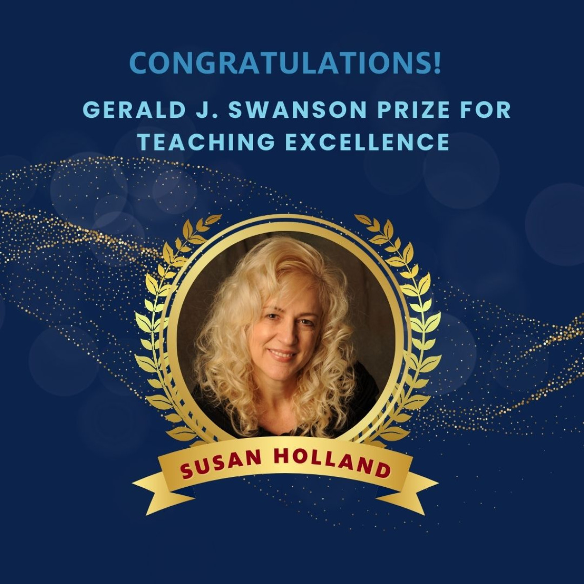 Photo of prize winner, Susan Holland