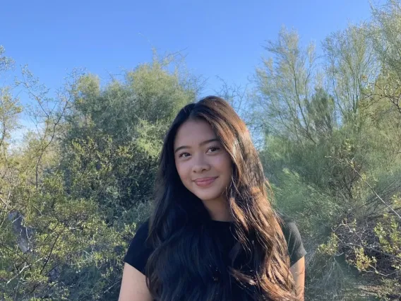 Photo of student desk assistant, Adriane Quach